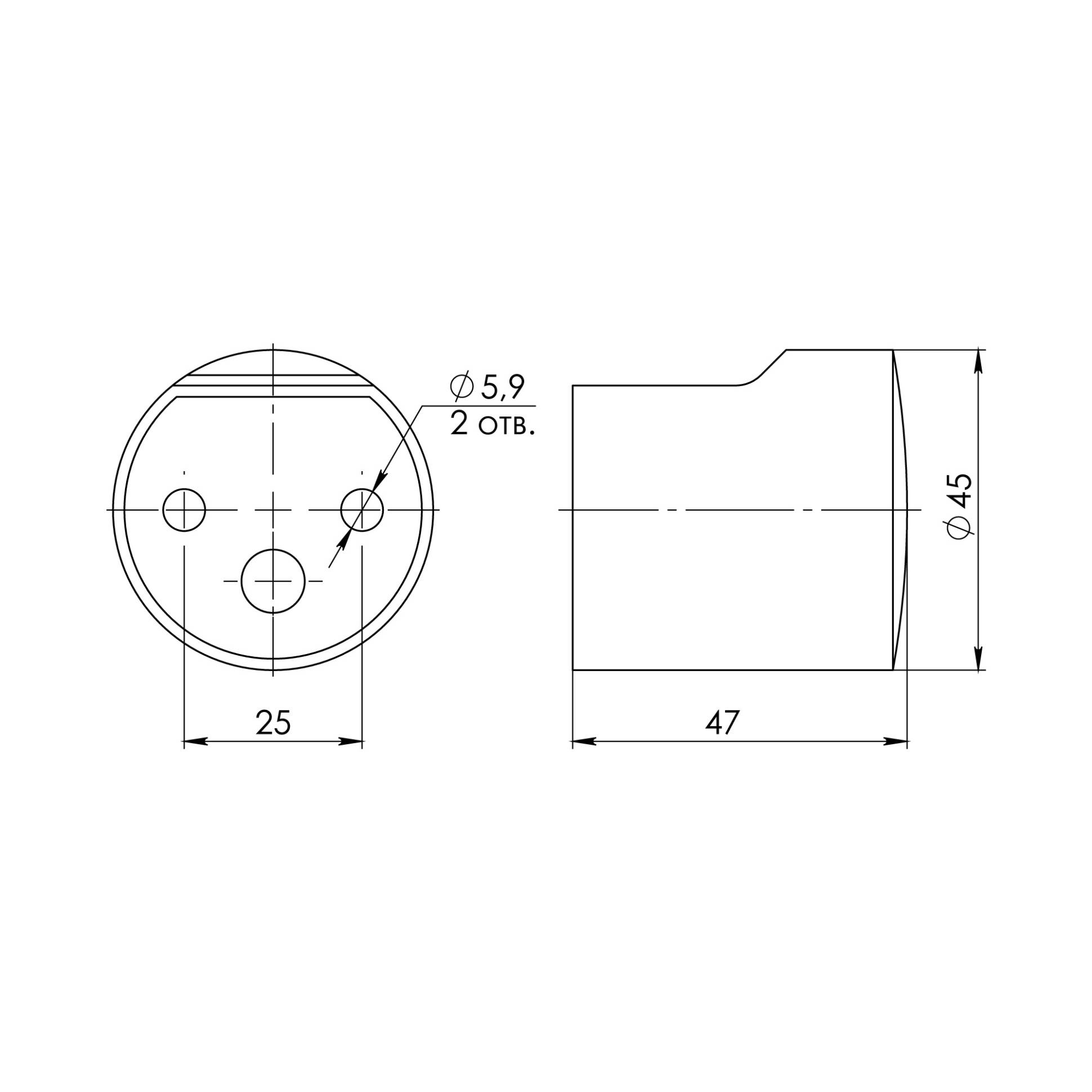 Ручка-кнопка Ajax (Аякс) CABIN SS-304 нержавеющ.сталь (1 шт в пакете) 