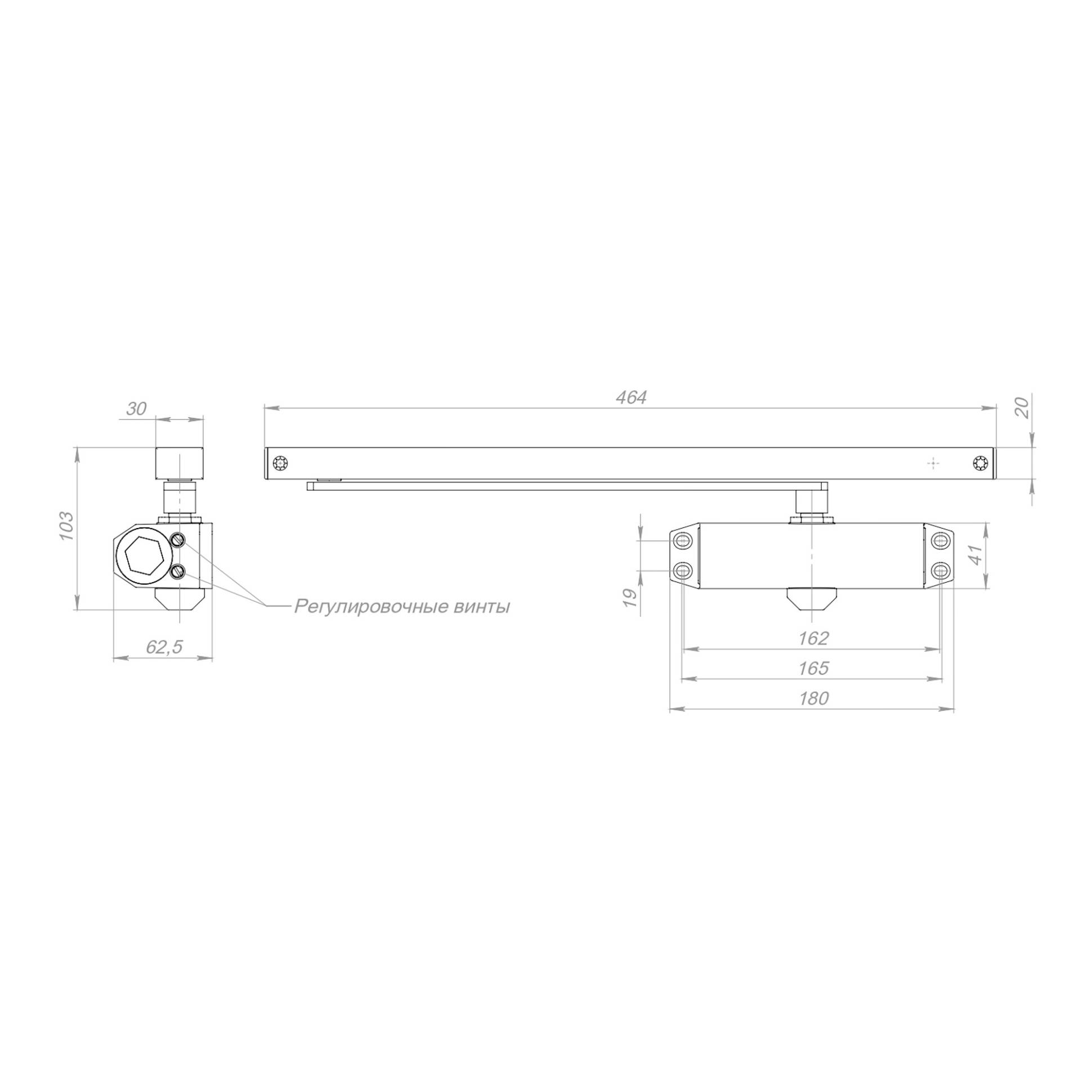 Доводчик Ajax (Аякс) дверной DCTR40-100 slide BL черный 