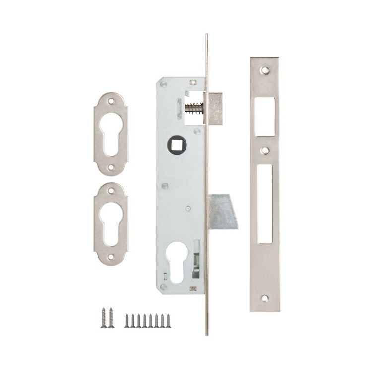 Корпус Kale kilit (Кале килит) узкопрофильного замка с защёлкой 253 (25 mm) w/b (никель) 