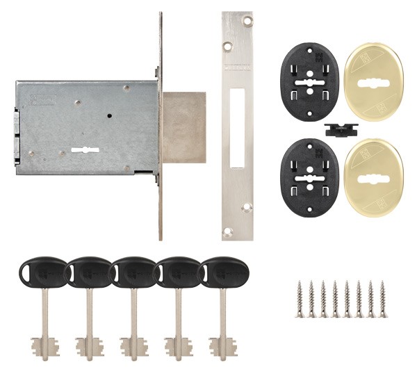 Замок Mottura (Моттура) врезной сувальдный 40.701.70 (с отв. планкой, без накладок) 