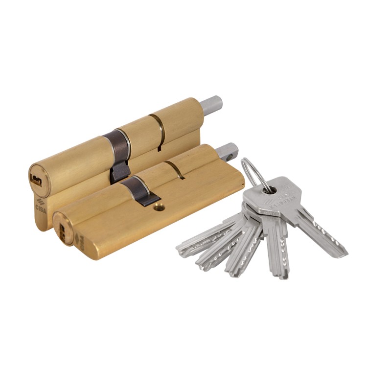 Цилиндровый механизм Cisa (Чиза) под вертушку ASIX OE302-21.00 (90 мм/35+10+45), ЛАТУНЬ 