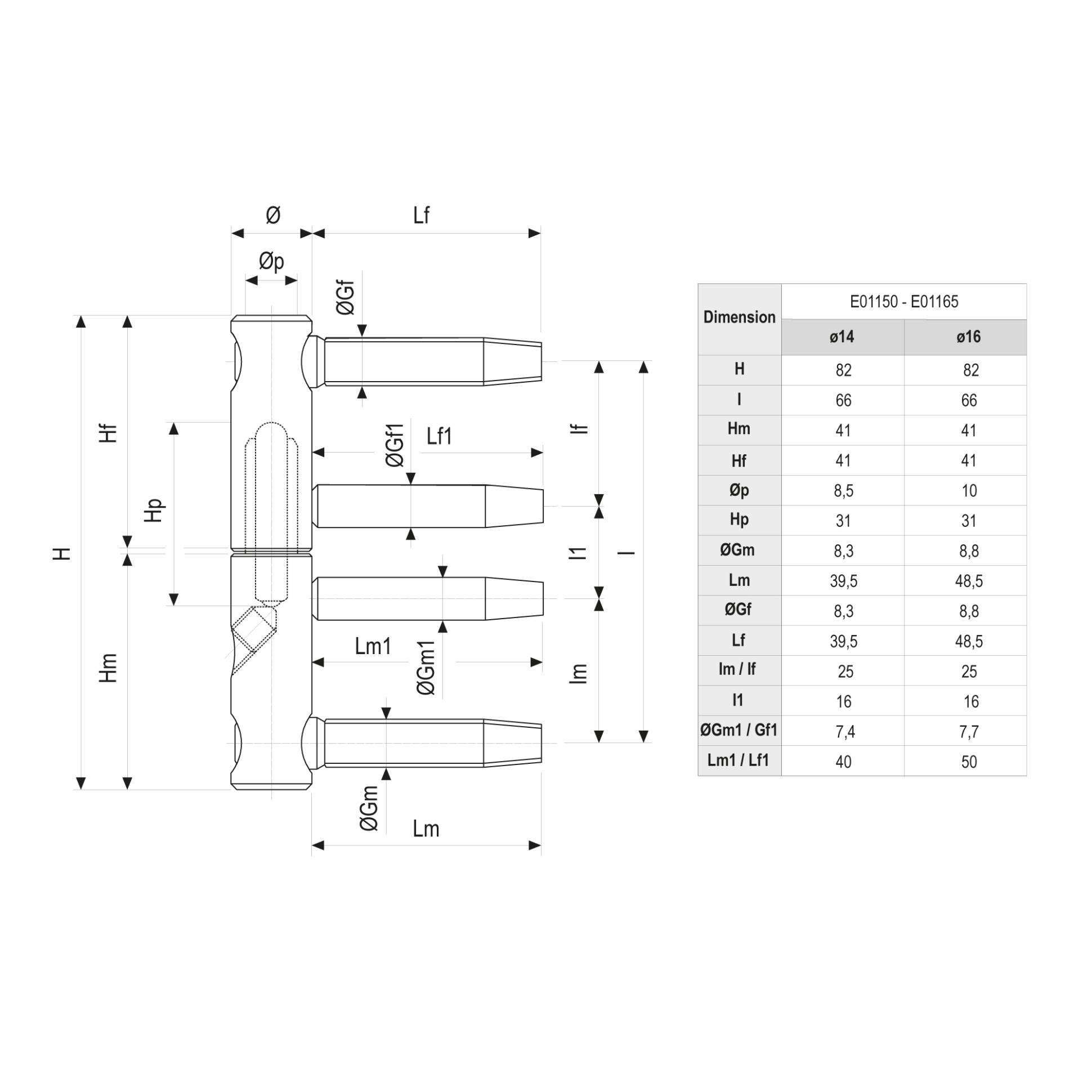 E01150.16.15 AGB (АГБ) (ex. E01150.16.04) Петля ввертная 3-D серия (бихром) 