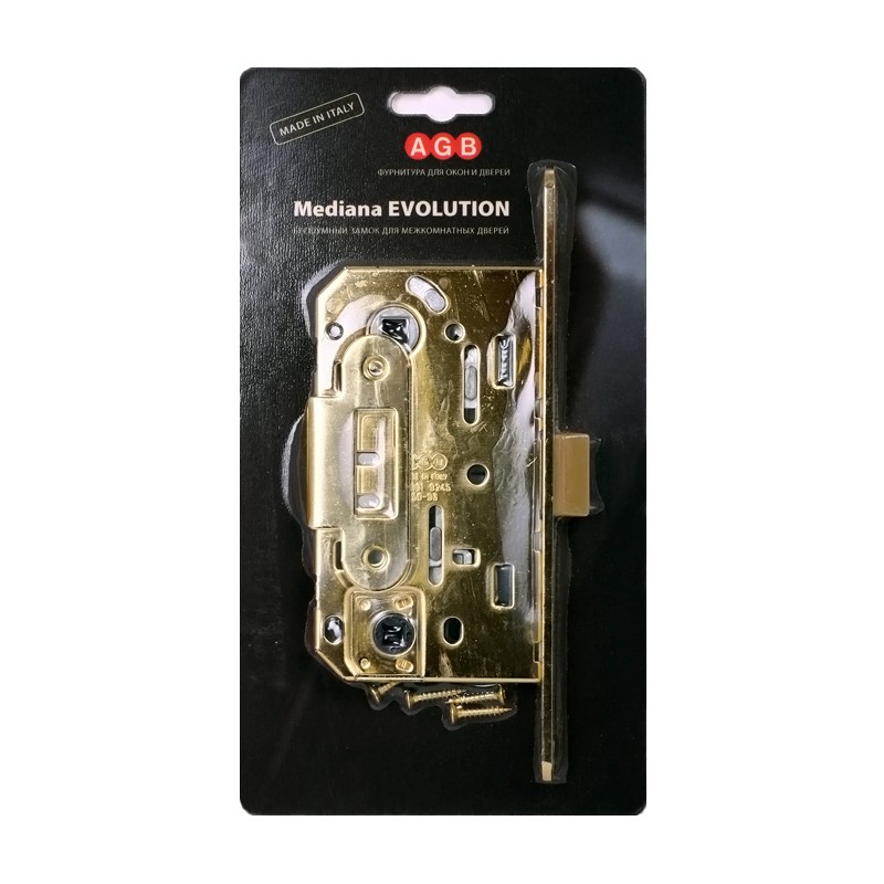 B01102.50.03.567 AGB (АГБ) Защелка врезная WC (латунь) MEDIANA EV. (инд.упак+B01000.13) 