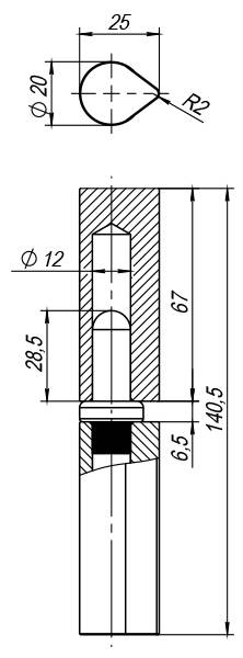 Петля Fuaro (Фуаро) приварная Т1254/140х20x25 мм с подшипником 