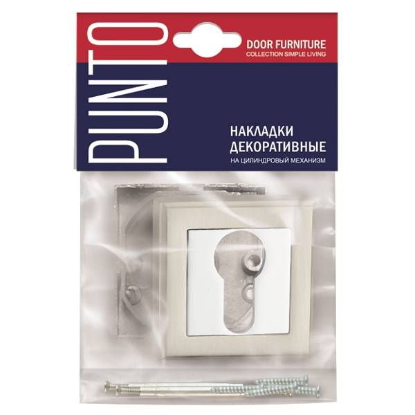 Накладка Punto (Пунто) под цилиндр ET.K.QL52 (ET QL) SN/CP-3 матовый никель/хром 