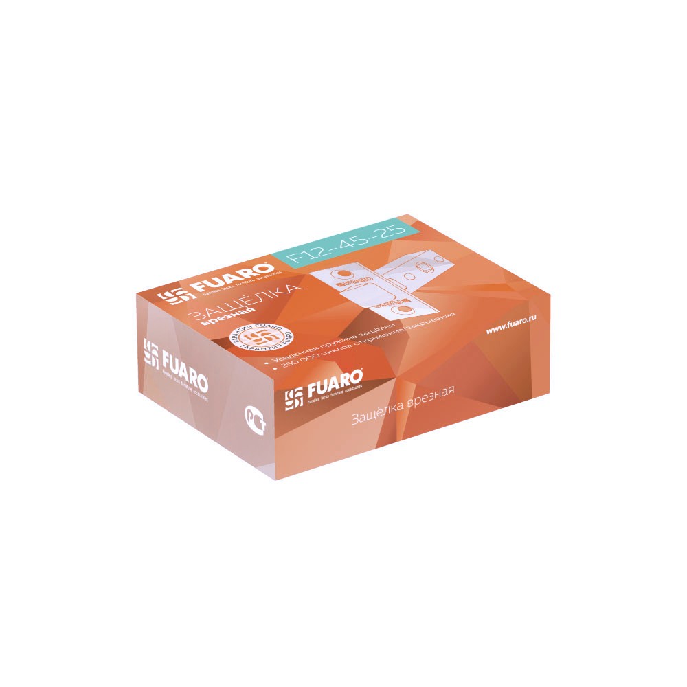 Защелка Fuaro (Фуаро) врезная PLASTP12-45-25 SN мат.никель 
