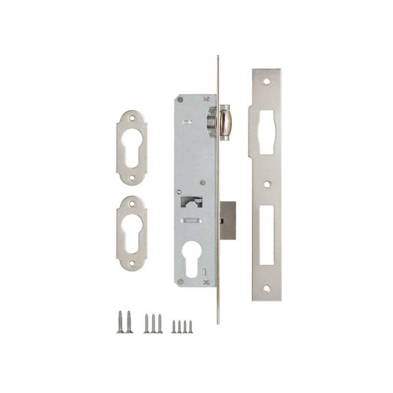 Корпус Kale kilit (Кале килит) узкопрофильного замка с роликовой защёлкой 155 (35 mm) w/b (никель) 
