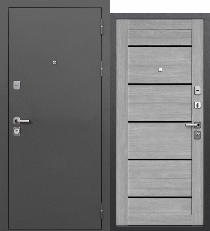 9 см Серебро Дымчатый дуб Царга (Неаполь) черное стекло