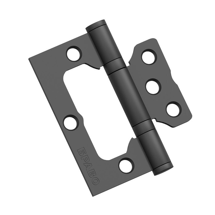 Петля без врезки стальная Bravo F-4-2BB 75*64*2,5 (универс.) SB МатЧерный