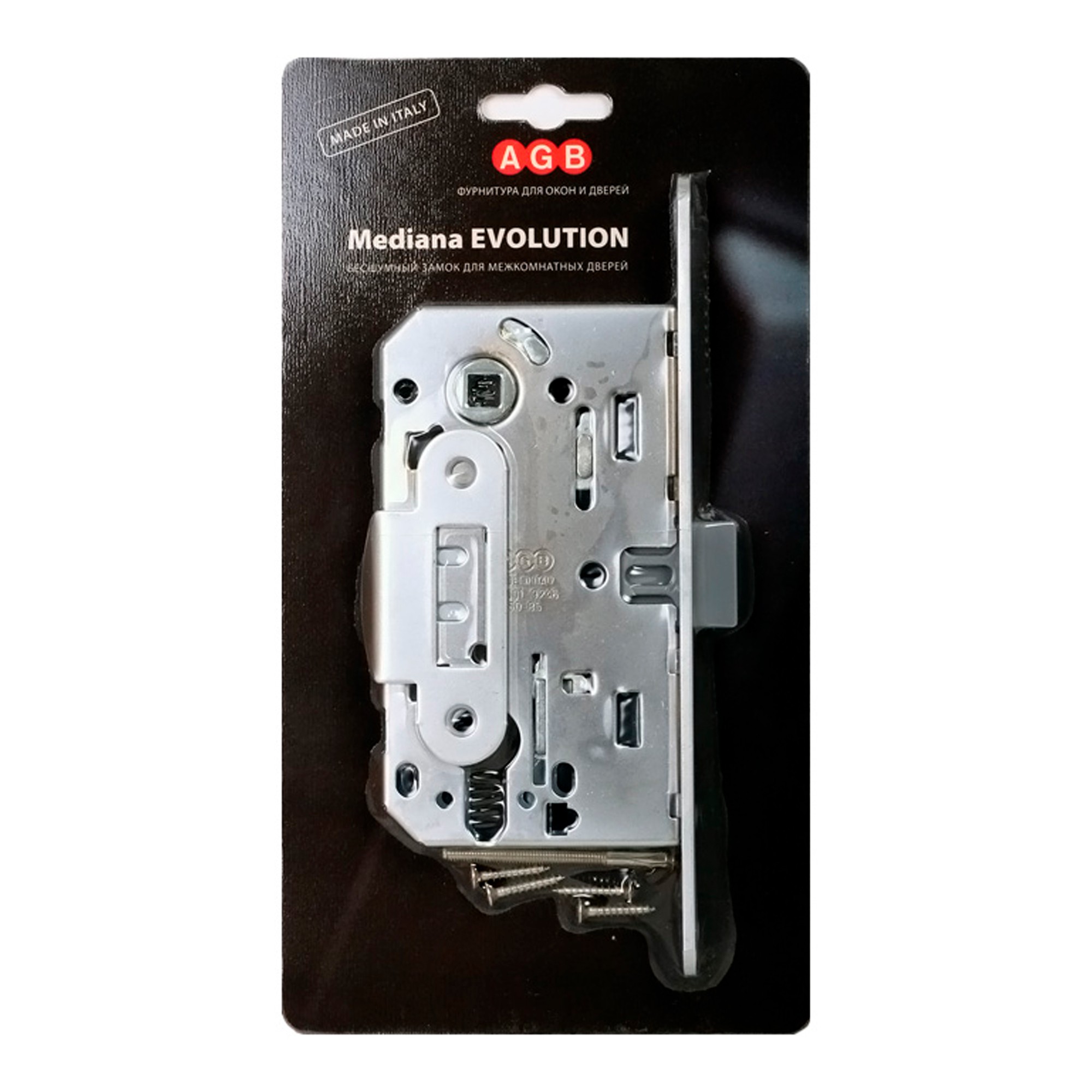 Корпус замка AGB (АГБ) под цил. MEDIANA EVOLUTION B01103.50.34.567 с отв. планкой B01000.13 (мат хром) 