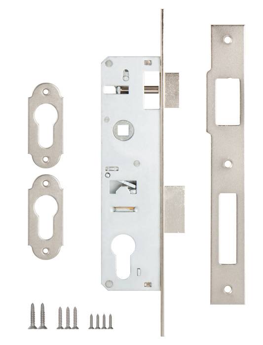 Корпус Kale kilit (Кале килит) узкопрофильного замка с защёлкой 153 (30 mm) w/b (никель) 