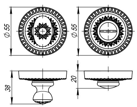 Ручка Armadillo (Армадилло) поворотная BK6.R.CL55 (BK6/CL) BB-17 коричневая бронза 
