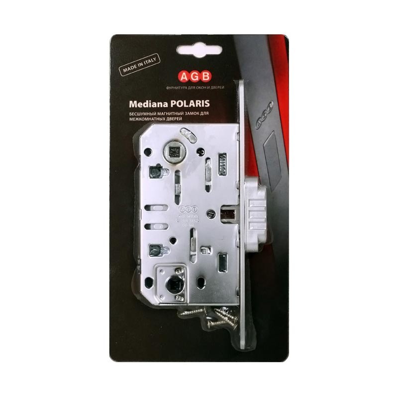 Корпус AGB (АГБ) замка магнит. под цил. MEDIANA POLARIS B06103.50.34.567 с отв. планк B02402.05 (мат хр) 