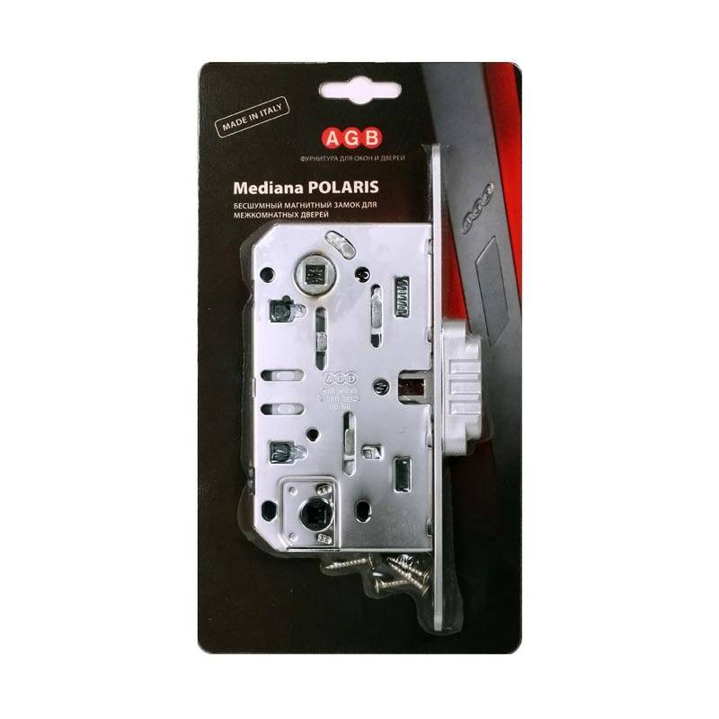 Корпус AGB (АГБ) замка магнит. под цил. MEDIANA POLARIS B06103.50.34.567 с отв. планк B02402.05 (мат хр) 