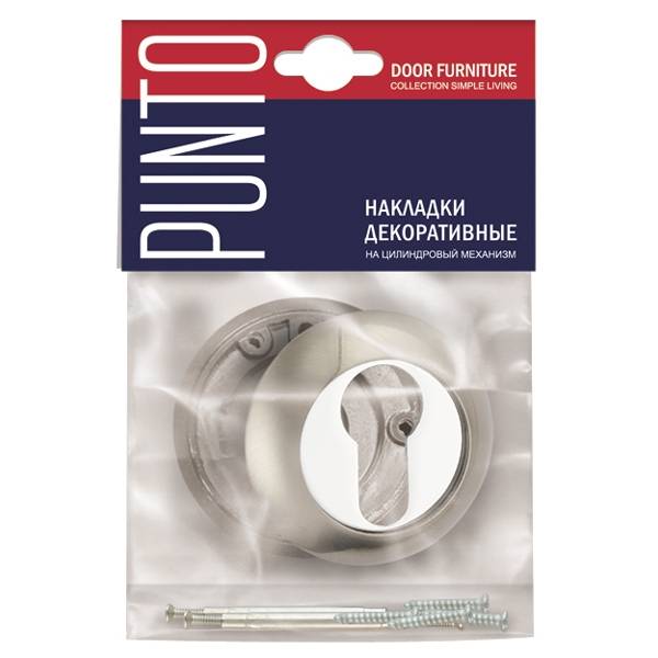 Накладка Punto (Пунто) под цилиндр ET.R.TL54 (ET TL) SN/CP-3 матовый никель/хром 