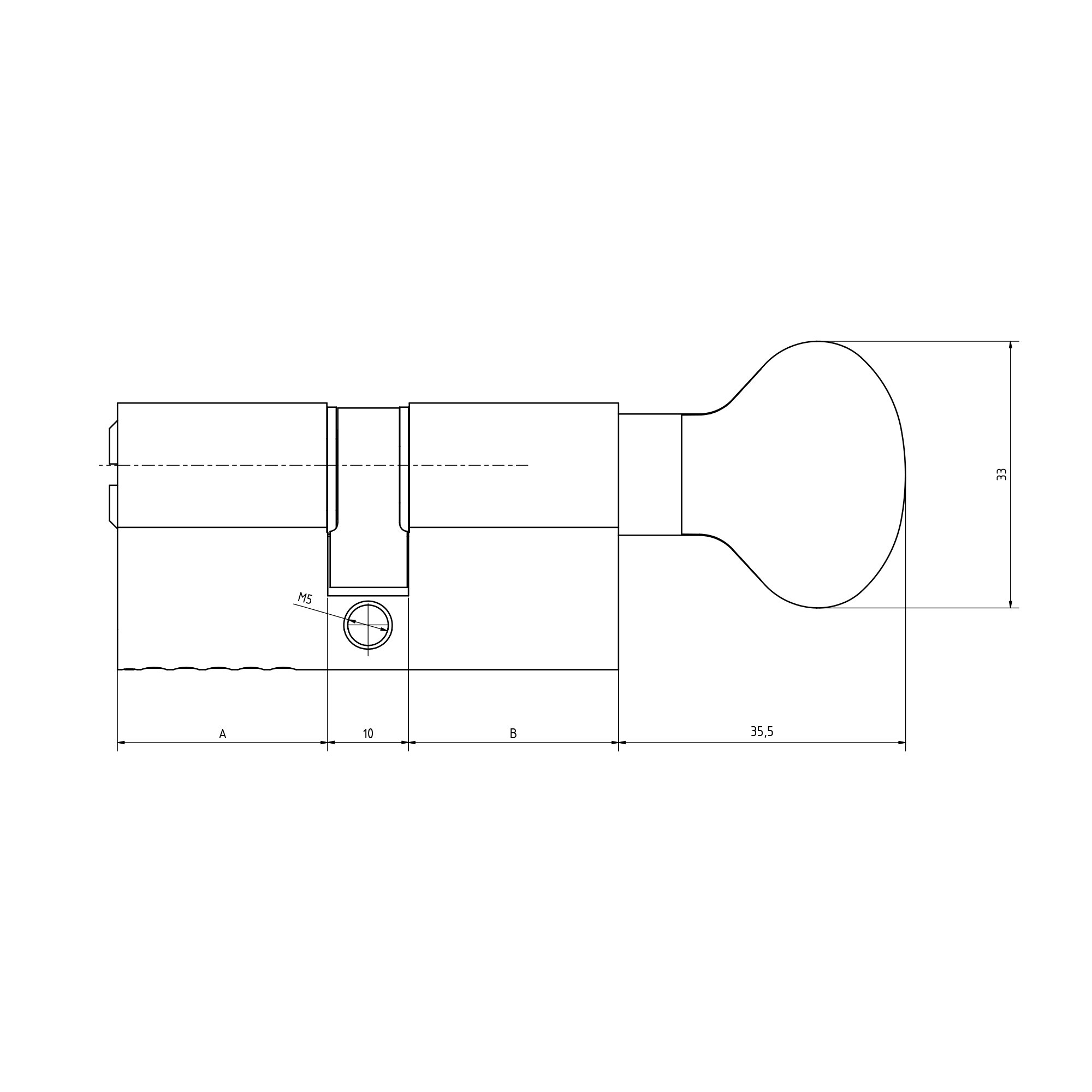 Цилиндровый механизм Kale kilit (Кале килит) с вертушкой 164 BM/90 (40+10+40) mm никель 5 кл. 