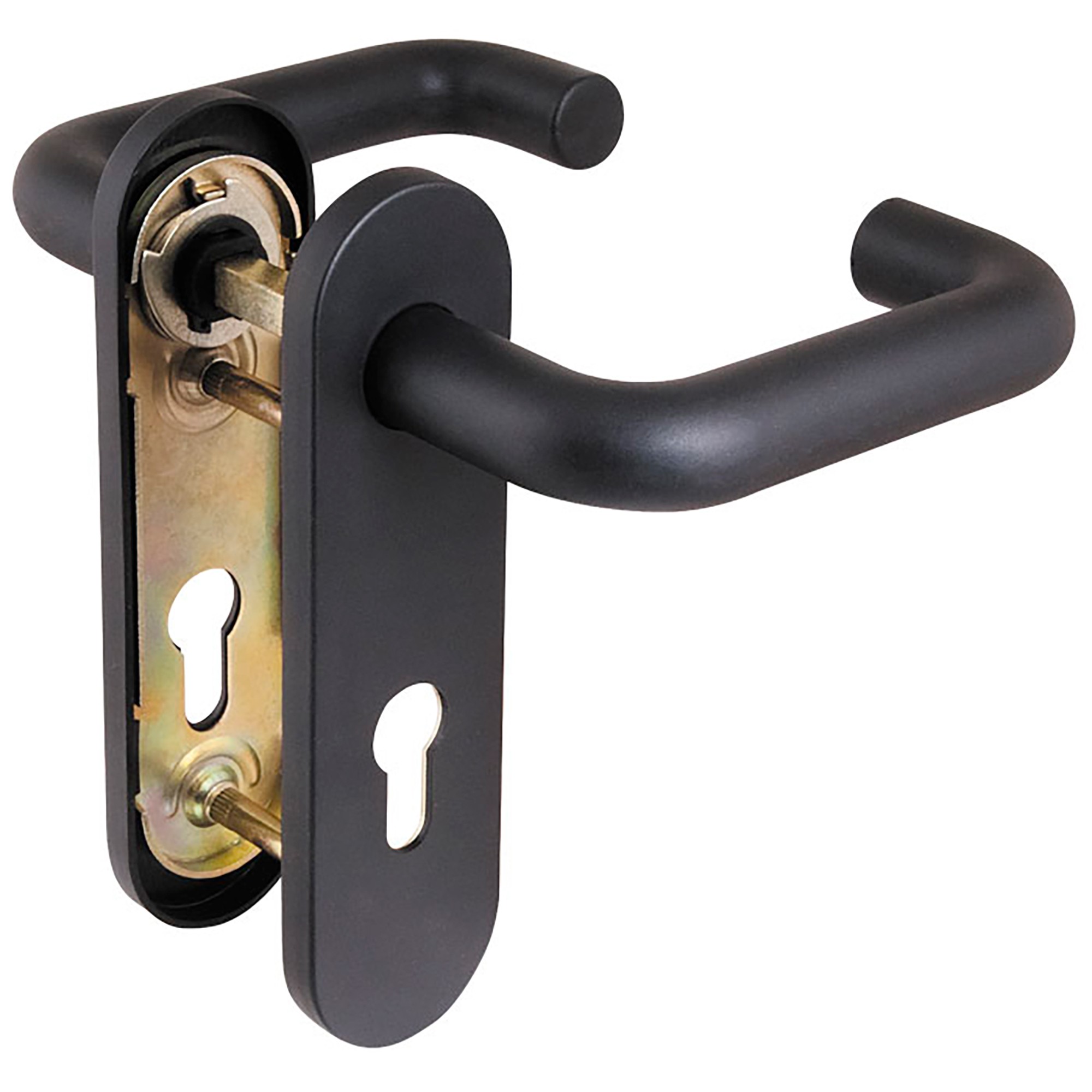 Ручка Fuaro (Фуаро) дверная FP.DH172.0433 NE (DH-0433 NE) (9x140) с пружиной BL-24 черный 