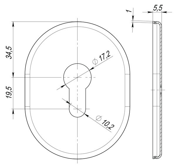 Накладка Fuaro (Фуаро) на цилиндр ESC.C.SF/OV.473 (ESC 473) SN мат.никель 