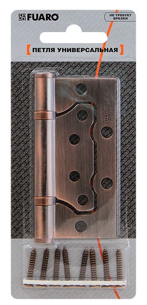 Петля Fuaro (Фуаро) универсальная без врезки IN4500W-BL CP (500-2BB/BL 100x2,5) хром БЛИСТЕР 