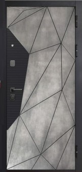 Геометрия Сатин черный, Бетон лофт грей / Бетон Снежный