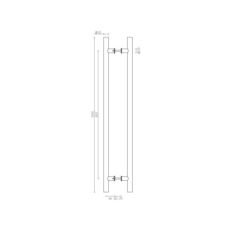 Ручка-скоба Fuaro (Фуаро) PULL.PH25/825.22 INOX 304 (PH-22-25/825-INOX) 