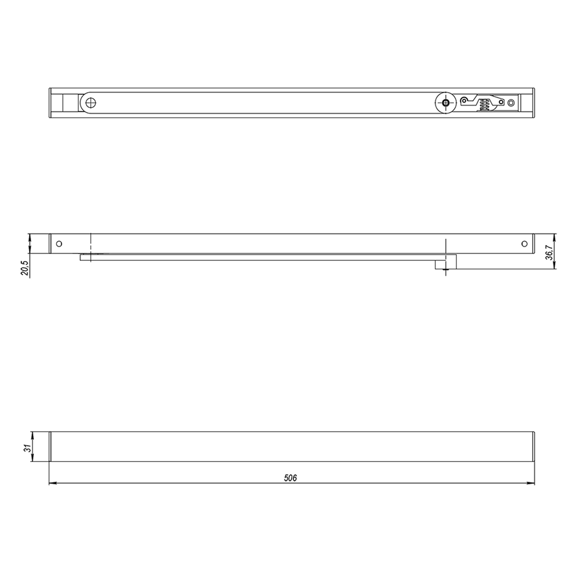Скользящая Armadillo (Армадилло) тяга DCS.UN.BC/DA (25-100) AL (алюминий) 