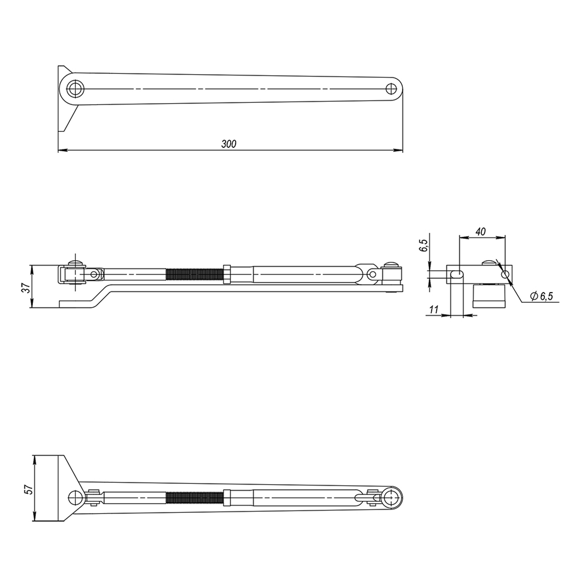 Рычажная Armadillo (Армадилло) тяга DCS.UN.BC/DA (25-140) AL (алюминий) 