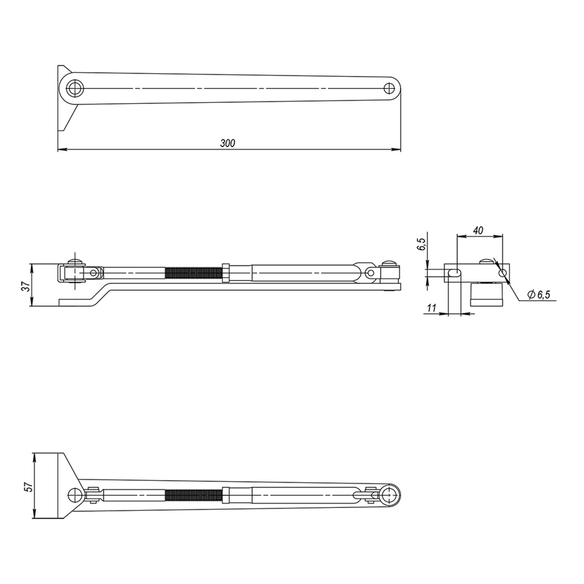 Рычажная Armadillo (Армадилло) тяга DCS.UN.BC/DA (25-140) AL (алюминий) 