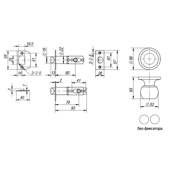 Ручка Punto (Пунто) защелка DK672 CP-PS (6072 CP-P) (без фик.) хром 