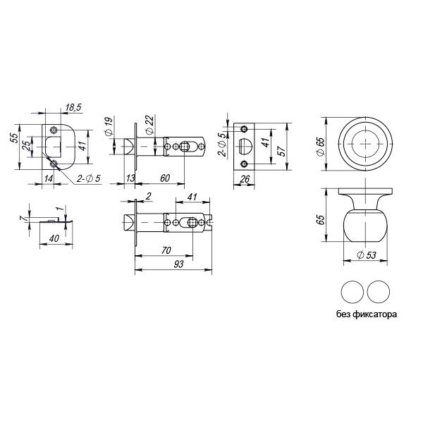 Ручка Punto (Пунто) защелка DK672 CP-PS (6072 CP-P) (без фик.) хром 
