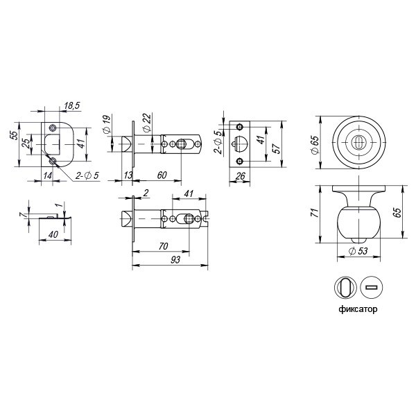 Ручка Punto (Пунто) защелка DK672 PB-BK (6072 PB-B) (фик.) золото 