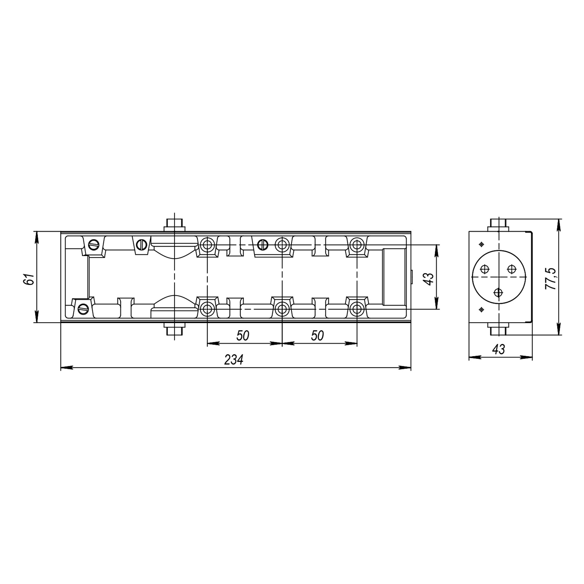 Корпус Armadillo (Армадилло) доводчика DCS.UN.BC/DA (25-100/140) AL (алюминий) 