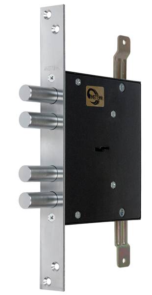 Замок Mettem (Меттэм) врезной сувальдный ЗВ8 141.1.0 с тягами (ЗВСП-2Т-1) L-16, 5 кл. 