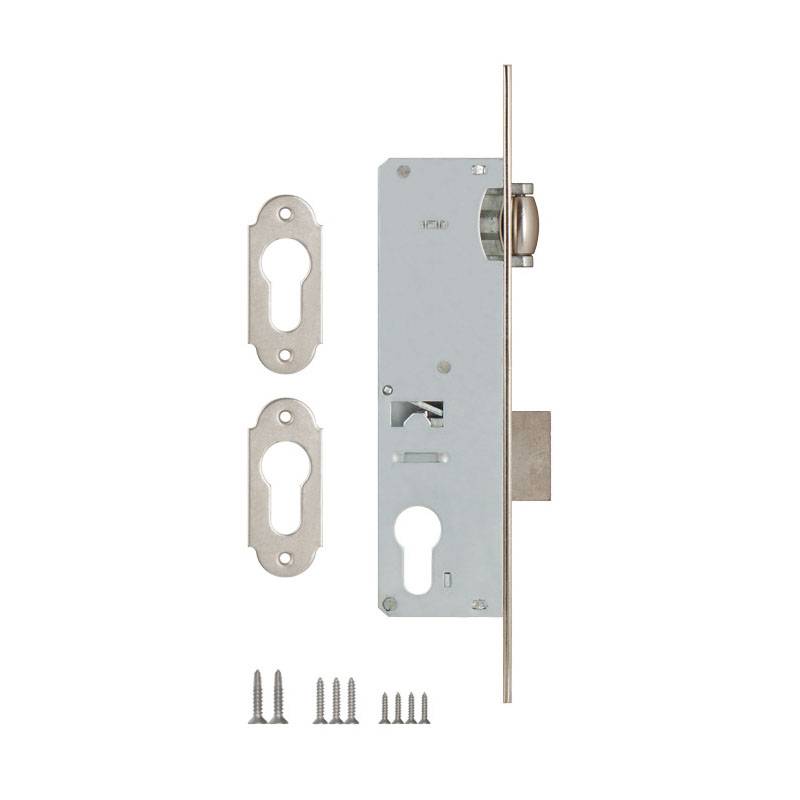 Корпус Kale kilit (Кале килит) узкопрофильного замка с роликовой защёлкой 155/P (35 mm) w/b (хром) (без отв. планки) 