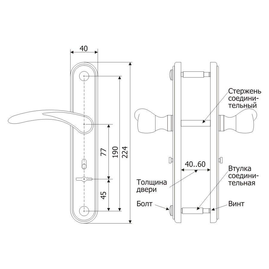Ручка Guardian (Гардиан) дверная 4131 Вега (черный муар) /124:1:84(9005)/ 
