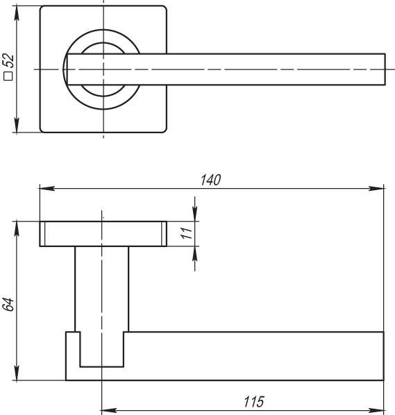 Ручка Armadillo (Армадилло) раздельная K.SQ52.ORBIS (ORBIS SQ004) SN/CP-3 матовый никель/хром 