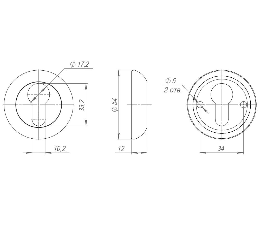 Накладка Armadillo (Армадилло) под цилиндр ET.R.LD54 (ET-1) CP-8 хром 