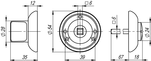 Ручка Armadillo (Армадилло) поворотная BK6.R.LD54 (BK6) CP-8 хром 