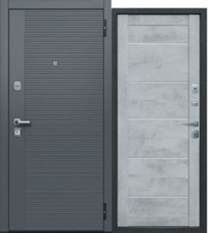 Бостон Бетон графит / Бетон Снежный, царга, белые стекла