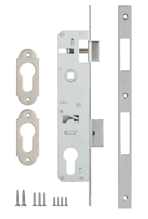 Корпус Kale kilit (Кале килит) узкопрофильного замка с защёлкой 153/P (25 mm) w/b (хром) 