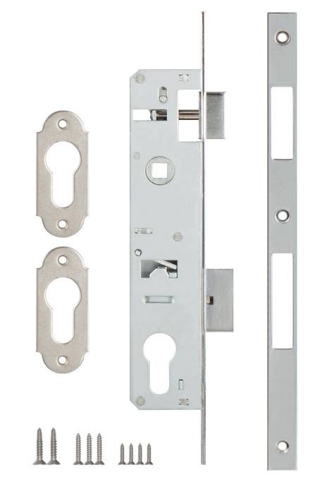 Корпус Kale kilit (Кале килит) узкопрофильного замка с защёлкой 153/P (25 mm) w/b (хром) 