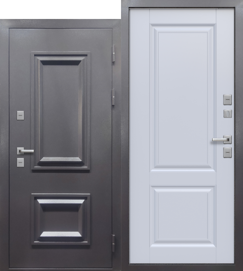 Термо 3D Багет букле антрацит/Белый