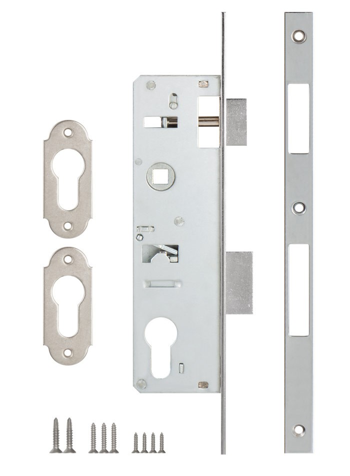 Корпус Kale kilit (Кале килит) узкопрофильного замка с защёлкой 153/P (30 mm) w/b (хром) 