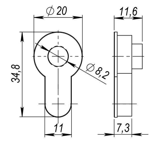 Вставка Armadillo (Армадилло) под шток ET.TANG.UNI (CYLINDER) SN-3 матовый никель 