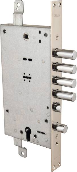 Замок Mottura (Моттура) врезной двухсистемный 54.797-S (левый), ключ 40 мм, без накл. 