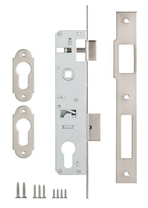 Корпус Kale kilit (Кале килит) узкопрофильного замка с защёлкой 153 (25 mm) w/b (никель) 