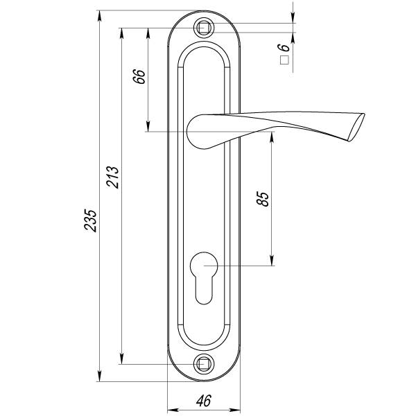 Ручка Punto (Пунто) на планке HANDLE90.CRONA.18-85 (P90 8518 CRONA) AB бронза 