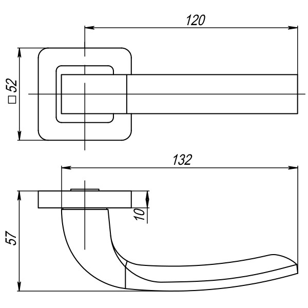 Ручка Punto (Пунто) раздельная K.QR52.ORION (ORION QR) GR/CP-23 графит/хром 