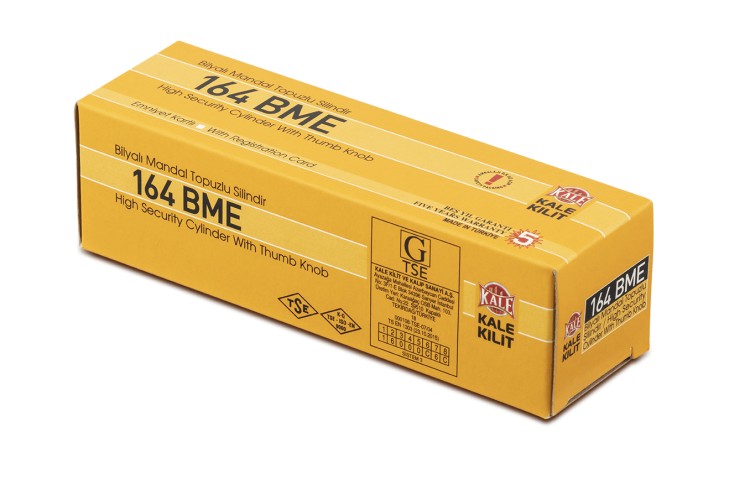 Цилиндровый механизм Kale kilit (Кале килит) с вертушкой 164 BM/100 (45+10+45) mm никель 5 кл. 