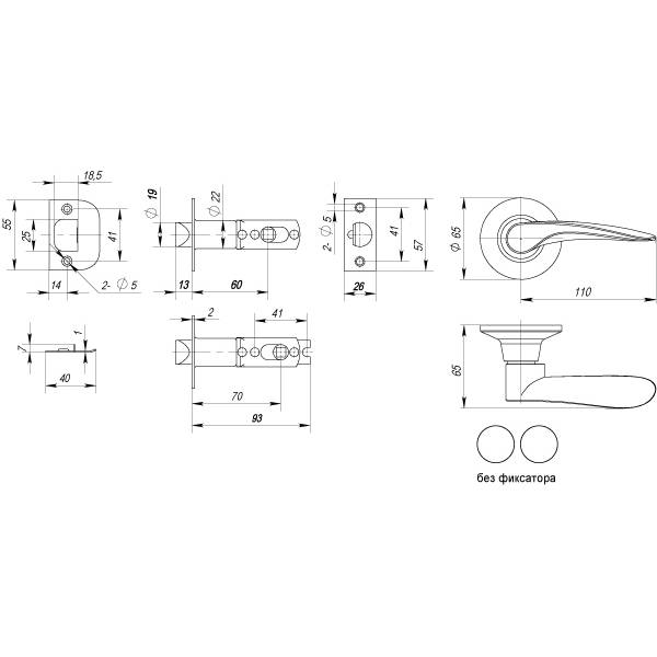Ручка Punto (Пунто) защелка DK620 SB-PS (6020 SB-P) (без фик.) мат. золото 